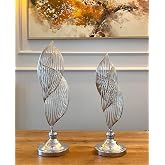 Decodelight Modern Decorative Spiral Model Chrome Dual Decor Set Home Office Wedding Engagement Decoration Model