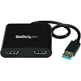 StarTech.com Adaptateur USB 3.0 vers double HDMI - 1x 4K 30Hz & 1x 1080p - Carte vidéo et graphique externe - Adaptateur d'af
