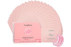 MIFANYO 32 Pairs Pink Under Eye Patches, Rose Collagen Undereye Pads, Hydrating Eye Masks for Anti Wrinkles Puffy Eyes Dark Circles, Puffiness Eye Bags Eyes Gel Pads, Women Men Travel Skincare Set