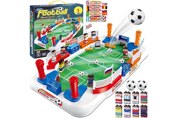 Dromlag Jeux de Société pour Enfants 4-10 Ans, Baby Foot pour Enfant et Adulte, Babyfoot Jouet/Cadeau Garcon 4-11 Ans, Jeu Football Compétitif en Famille - Cadeau de Noel Pâques Coupe du Monde 2026