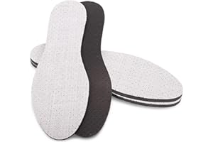 SULPO Wkładki przeciwpotne do butów 2 pary - lekkie wkładki z węglem aktywnym - oddychające - na potliwość stóp - pochłaniające nieprzyjemne zapachy - do butów roboczych, sportowych, do pracy - roz 44