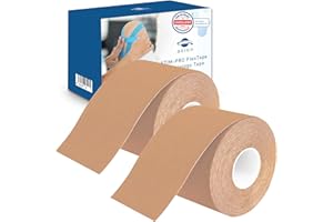 Set de 2 bandes de kinésiologie pour strap couleur chair axion | Ruban adhésif résistant à l'eau | Optimal pour le sport | 2 rouleaux de 5 m