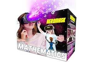 Heromask VR Headset + Maths Games (Boys&Girls 5-12) — Fun Gift to Practice Addition, Times Tables & More with Virtual Reality — Surprise kids with this Educational Toy!