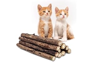 CZ Store Palitos Matatabi|Pack de 10|✮GARANTÍA DE por Vida✮Juguete Reusable con Hierba Gatera Calmante para Gatos y Gatitos-Higiene Bucal, Aliento -Sabor Menta, Madera Natural Orgánica