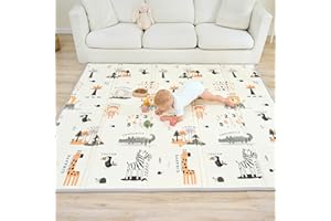 SUPERBE BEBE Alfombra Bebe Acolchada Plegable 150x180x1cm- Gimnasio Bebe - Manta De Juegos - Manta Actividades Bebé Impermeable Reversible - Tapete De Actividades - Gimnasio Infantil - Regalo Bebé