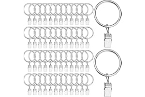 TDDL 50 Stück Gardinenringe Vorhangringe Vorhang Clip Gardinenstange Fenstervorhang Hängering für Gardinenstangen Anschlüsselanhänger Fotos Wäscheleine Duschevorhang Kleidung