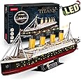 CubicFun 3D Puzzles for Adults - LED Titanic 35'' Large Ship - New Home Desk Decor - House Warming, Wedding, Anniversary, Valentines Day Teacher Gifts for Him Her