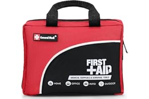 General Medi 160 Piece Premium First Aid Kit Bag - Includes Cold (Ice) Pack, Emergency Blanket for Travel, Home, Office, Car, Camping, Workplace (Red)