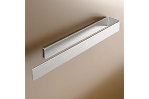 LIEBHEIM Porta Asciugamani Bagno Adesivo - Appendi Asciugamani Bagno - Portasciugamani Adesivo - Portasciugamani da Parete - senza forare (alluminio spazzolato, 40 cm)