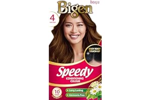 Bigen Speedy Conditioning Colour | Cubre las canas en 10 minutos | Con 6 extractos herbales naturales - Castaño No. 4