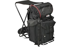 Abu Garcia Basic Pêche Sac à Dos avec Chaise intégrée - Sac à Dos léger et résistant à l'eau pour Les pêcheurs, Le Camping et Les Aventures en Plein air, Disponible en