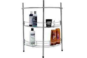 2 Tier Chrome Bathroom Under Basin Sink Storage Shelf Rack & Towel Rail by Pilot Imports®