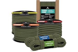 Kamu Synber Corda Elastica 4mm x 5m Cordino Elastico Corda Gomma per Teloni, Camion, Barca, Bagagli, Piscina | Verde Militare