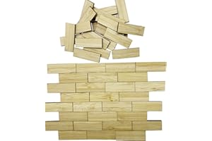 Cayway 50 PCS Miniature Floorboards Miniature Bamboo Floorboards Flooring Model Small Miniature Dolly House for Mini Garden Accessories (Rectangle)
