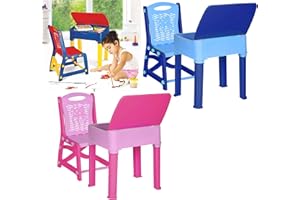 A406 Kids Study Desk and chair set Children Table and chair for indoor and outdoor furniture (Light Pink)