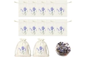 HWEEWANX 12 Stück Lavendelsäckchen Leer, Lavendel Gemustert Kleine Säckchen zum Befüllen, Lavendel Duftsäckchen Leer, Lavendelblüten Baumwollsäckchen Leer mit Kordelzug für Schmuck Gewürze Kräuter (Variante B)