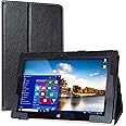 LiuShan Case for Fusion5 FWIN232 Plus S1,PU Leather Slim Folding Stand Cover for Fusion5 FWIN232 Plus S1 /FWIN232 Plus N4120 10.1" Windows Tablet(Not fit FWIN232 PRO N4120),Black