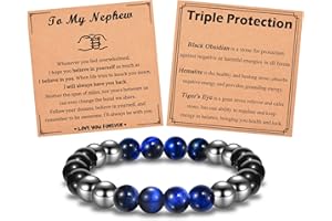 Shuxin Birthday Gifts for Son Brother Grandson Nephew Boys, Triple Protection Bracelet Gifts for Men Him on Christmas Graduation