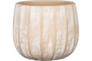 Scheurich Runa - Pot de fleurs en céramique, couleur crème délavée, 22,57 cm de diamètre, 19,5 cm de haut, 13 l de vol.