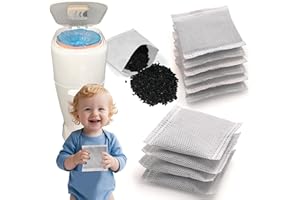 NewKe 12 Pack Diaper Pail Deodorizer Refill, Activated Charcoal Filters for Diaper Genie Complete and Expressions Pail, Odor Eliminator, Activated Carbon Filter Refill, Keep Nursery Fresh