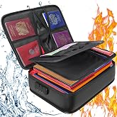 QNIGLO Fireproof Safe with Lock, Waterproof Organizer Bag, Card, Important Certificate with Multi-Layer Organizer Bag, Docume