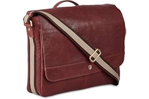 Cochoa 14 Inch Laptop Distressed Vintage Handmade Real Leather Flap Over Computer Tablet Messenger Satchel Shoulder Bag for Men and Women - (Oxblood)