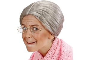 WIDMANN Grandma perruque taille enfant pour les personnes âgées Old Granny Pao Accessoire Déguisement
