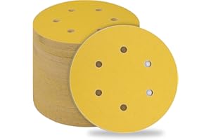 STEBRUAM 50Pz Dischi Abrasivi 150mm 6 Fori Grana 120 Carta Vetro magico Abrasiva Smerigliatrice a Grossa Cuscinetti per Levigatrice Orbitale