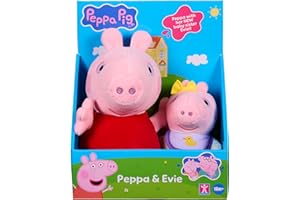 BANDAI Peppa Pig con bebé - Pack de Dos Peluches