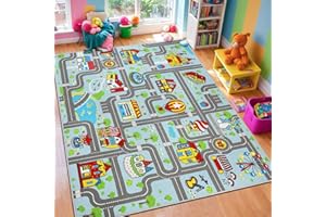 Capslpad Tapis pour salle de jeux pour enfants - 150 x 200 cm - Bleu pastel - Tapis de jeu éducatif pour chambre d'enfant, salle de jeux, chambre d'enfant