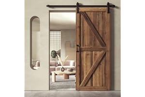 CO-Z 6.6FT/200CM Kit per Porta Scorrevole Kit Binari Ante Scorrevoli Binario per Porta Scorrevole Set Guide di Scorrimento per Porta in Legno Kit di Ferramenta per la Porta (6.6 FT 200cm)