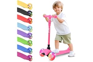 Hurtle Patinete, Scooter para niños, 3 Ruedas, Liviano, Luces LED, Antideslizante