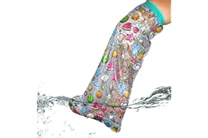 DOJA Barcelona | Duschschutz Bein für Kinder | PVC-Gipsschutz mit Silikonverschluss| 760x355mm | Wasserdichter Beinprotektor für Kind | Wasserdicht für Dusche oder Schwimmbad