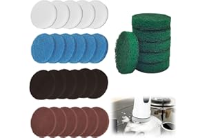 TAIXING Lot de 30 Tampon de Nettoyage Brosse de Nettoyage électrique Compatible Bosch Home/Garden 6033 Brosse Nettoyage Universelle, 5 Couleurs(Pad Mousse, Pad Haute Performance, Pad Microfibre)