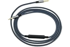 ABLET Zamienny kabel kompatybilny ze słuchawkami AKG Y45BT, Y50, Y40, Y55, K845BT, K840KL, kompatybilny z telefonem Samsung Galaxy, Sony, Xiaomi, Huawei, Android, zdalne sterowanie głośnością i mikrofonem