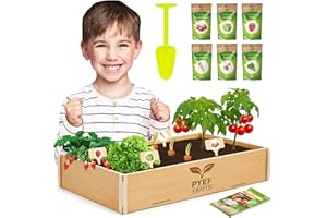Huerto Urbano Niños PYEF CRAFTS - Mini Huerto en Casa & Kit Jardineria Niños- Huerto Ecologico en Casa con 6 Tipos de Hortalizas y Verduras