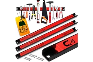 DEUBA® Barra Magnetica Portautensili 3 x 60cm Capacità di Carico 23 kg Porta Attrezzi Magnetico Organizer Cucina Portacoltelli Salvaspazio Officina