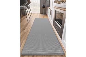 COLOR&GEOMETRY Color G Mata Kuchenna 44 x 150 cm, Reboundable Skórzany Mata Kuchenna Antypoślizgowa Zmywalny, Komfortowy Mata Kuchenna Wodoodporny do Kuchni, Sypialni, Biura (Szary)