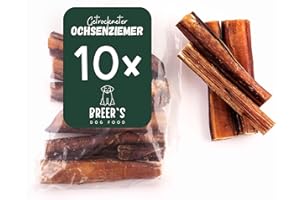 HUNDE HELDEN BREERs Getrocknete Ochsenziemer 20 cm für Hunde 10 Stück eigene deutsche Herstellung | Hundeleckerli Kaustange Hundesnack für große, kleine Hunde & Welpen | Kauartikel reinigt und stärkt das Gebiss