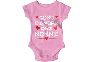STAMPATEK Body Neonato Divertente Sono L'Amore dei Nonni Bodino Manica Corta Idea Regalo Nascita Tutina Neonato Bimbo Bimba