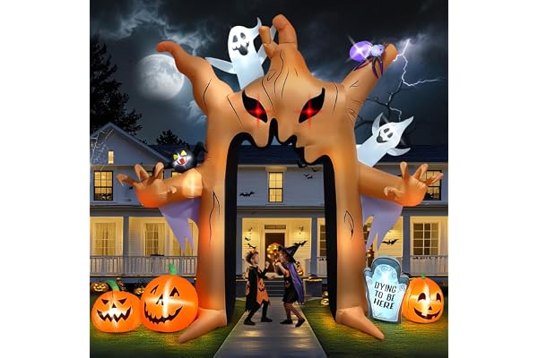 Kalolary 10FT Uppblåsbar Halloween Dekoration, gard Utspridda Spöke Tree Ark för Inomhus och Utomhus