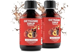 ‎HCGC hCGC Immunsystem Sirup - SpeedBoost 2x 250ml, Vegan - Zuckerfreies Getränkekonzentrat für 12,5L Fertiggetränk - Fruchtsirup Immunsystem Booster mit Vitaminen & L-Carnitin | Eistee-Pfirsich