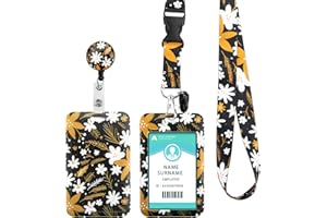 HINSLY Stojak na dowód osobisty z smyczą ze stali nierdzewnej smycz do zawieszenia, chowane etui na identyfikator z smyczą, regulowany, dla kobiet, nauczycieli, pielęgniarek, doktorów, studentów