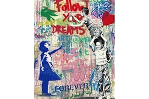 TUCOCOO Banksy - Pintura al óleo digital para niños con grafiti callejero, 16 x 20 pulgadas, el mejor regalo para niños, estudiantes, adultos, principiantes, con pinceles y pigmento acrílico (sin marco)