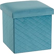 Pouf Contenitore Grigio In Velluto Per Bambini - Cassapanca Pieghevole 32x32x32cm Salvaspazio - Foto 5