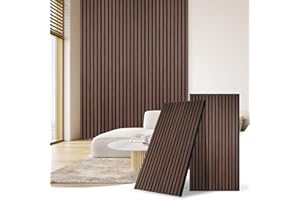 DOLLAR BOSS Pannelli acustici in legno, pannelli murali 3d 120x60cm 2 pezzi, parete in legno, parete antirumore, pannelli acustici, parete con modanature decorative per ufficio&camera&cucina Ebano