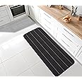 Status Contract Polypropylene Striped Anti Skid Runner for Living Area | Rug for Bedroom |Rug for Dining Table Rug for Floor with Anti Slip Backing(Dark Grey, 45X120 cm)