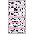 Bingosupermarket Bingo Flyers sheets of 6 in 3 booklets 450 Tickets 75 Strips 1-90 (Pink)