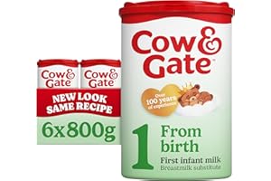 Cow & Gate 1 First Infant Baby Milk Powder Formula, from Birth, 800g (Pack of 6)