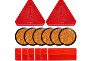 BANTI Catadioptres Rectangulaires Catadioptre Remorque 2 Pc Catadioptre Triangle 6 2 Pc Catadioptre Rond 6 2 Pc Catadioptre Rectangulaire pour Accessoire Velo Accessoire Moto Remorque Voiture Camion